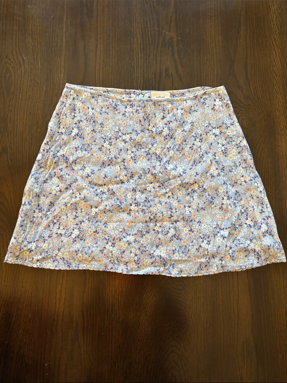 Wilfred Floral Mini Skirt in Light Blue and Peach